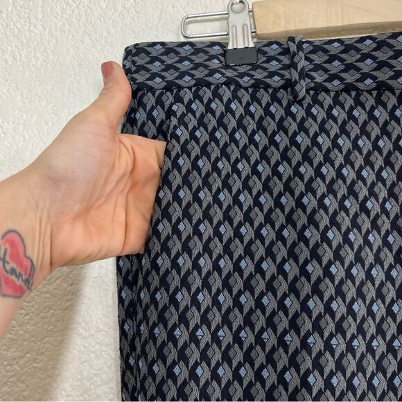 Theory Treeca 2 Dimensional Jacquard Slim Fit Cropped Trouser Pants Size 10 - Picture 8 of 15